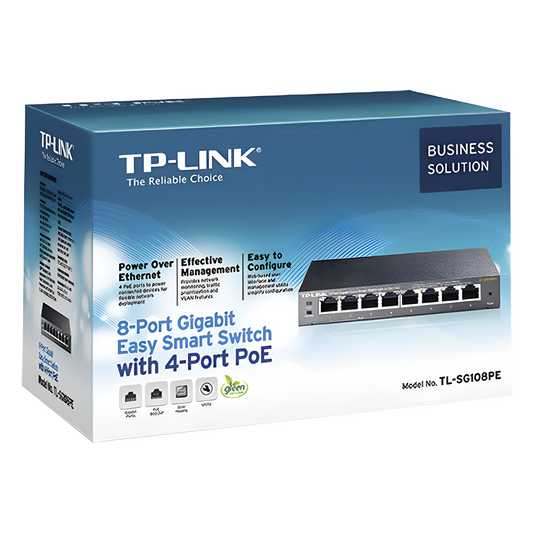 Easy Smart Switch PoE JetStream , 8 puertos 10/100/1000 Mbps  55 W