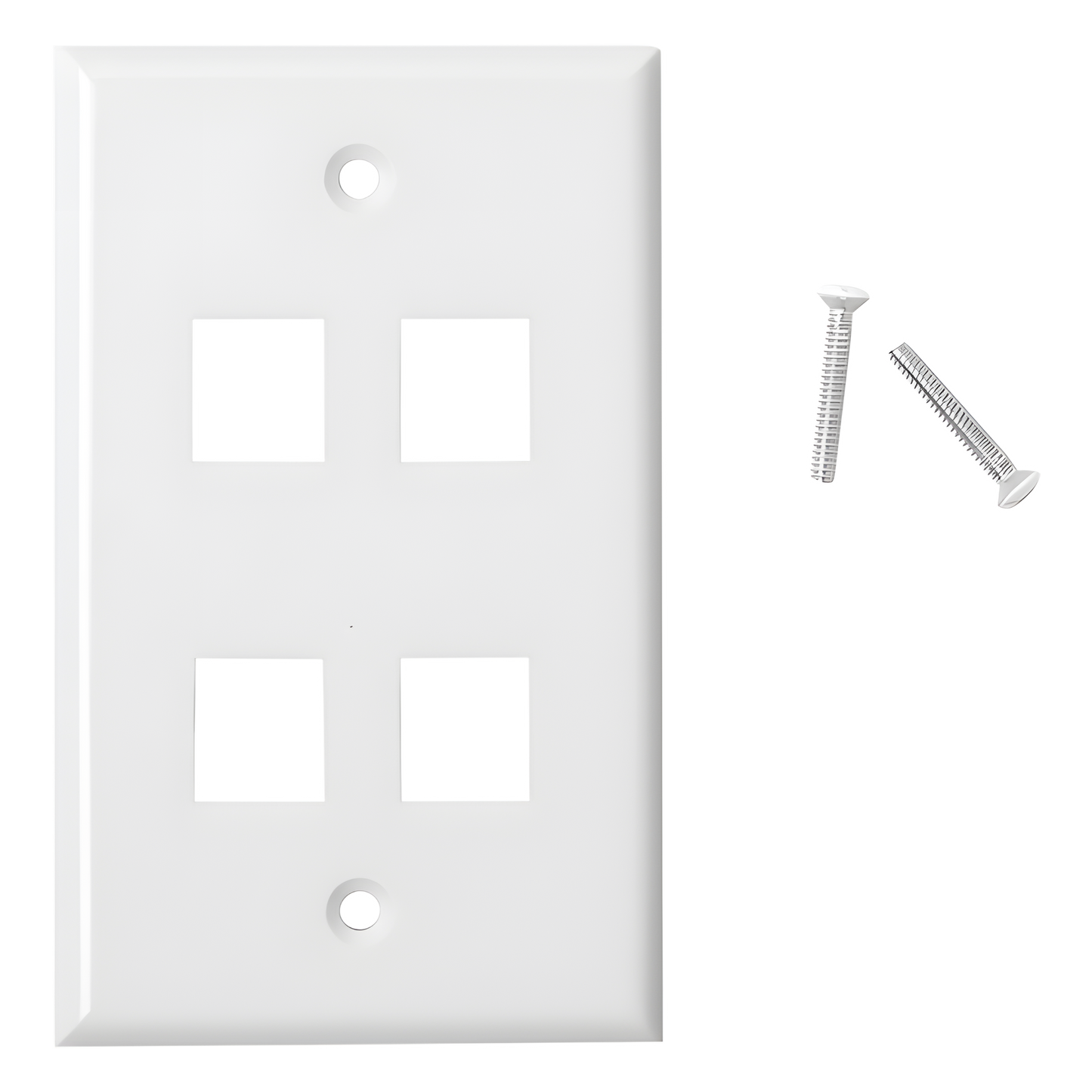 Placa de Pared de 4 Puertos, Keystone, Color Blanco