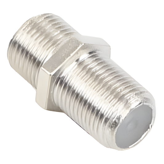 Adaptador Barril para 75 Ohm, de Conector F Hembra a F Hembra, Níquel/ Estaño/ Polietileno.