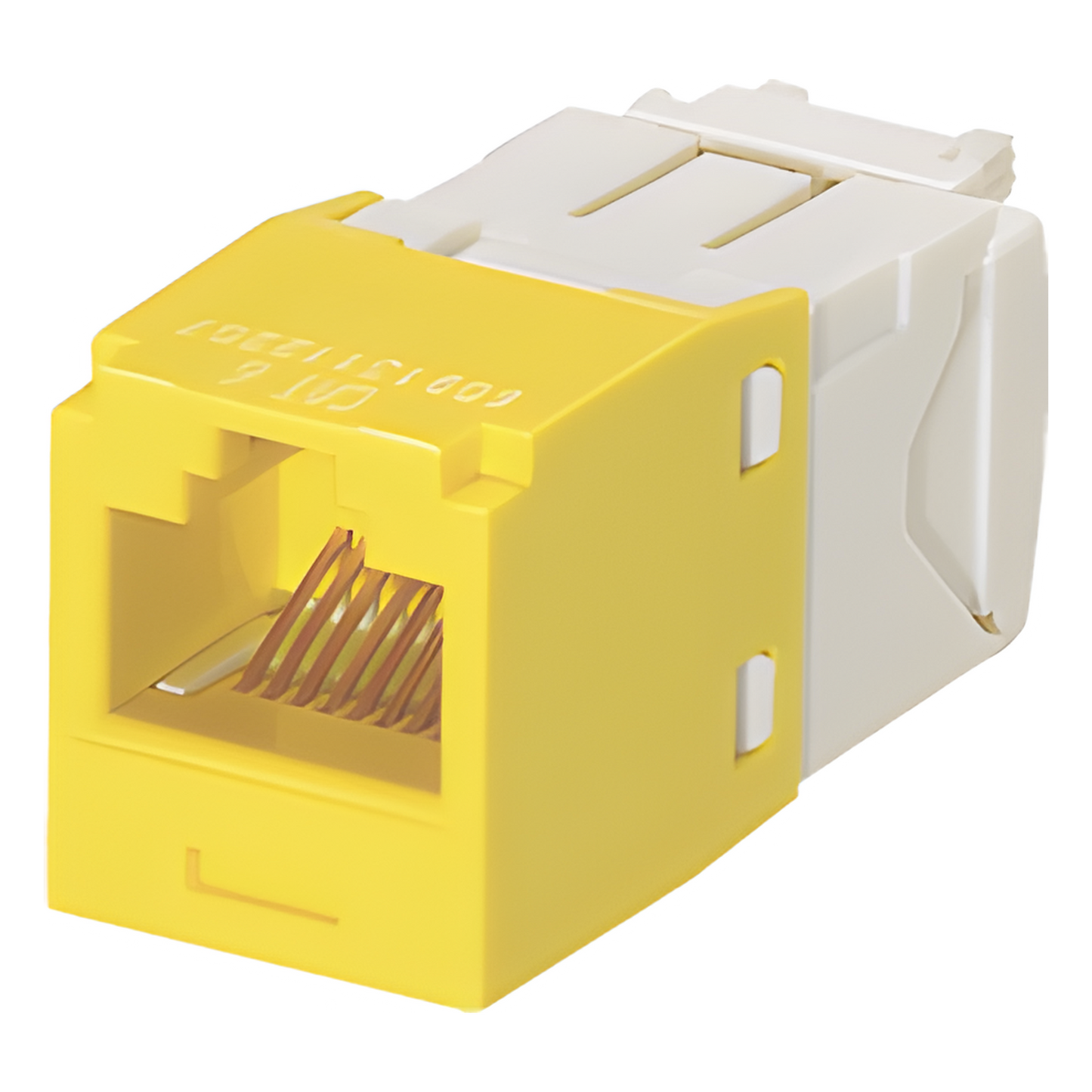 Conector Jack RJ45 Estilo TG, Mini-Com, Categoría 6, de 8 Posiciones y 8 Cables, Color Amarillo