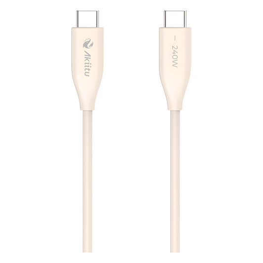 Cable de Carga USB-C a C / 1.5 Metros (4.92 Pies) / Potencia 240W / Fast-Charging / Velocidad Transferencia 480 Mbps / Tecnología GaN (Nitruro de Galio) / Material Silicona No Tóxica / Conector Aluminio Anodizado