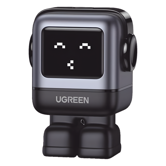 Cargador Mini GaNRobot 30W serie UNO | 1 USB-C de Carga Rápida | Tecnología GaN II | Multiprotocolo PD/QC/SCP/FCA | Carga Inteligente | Pantalla LED | Zapato Magnético Extraíble | Thermal Guard | Color Negro.