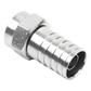 Conector F Macho, Plegable de Doble Blindaje para cable RG-59, Cuerpo de Bronce Niquelado.