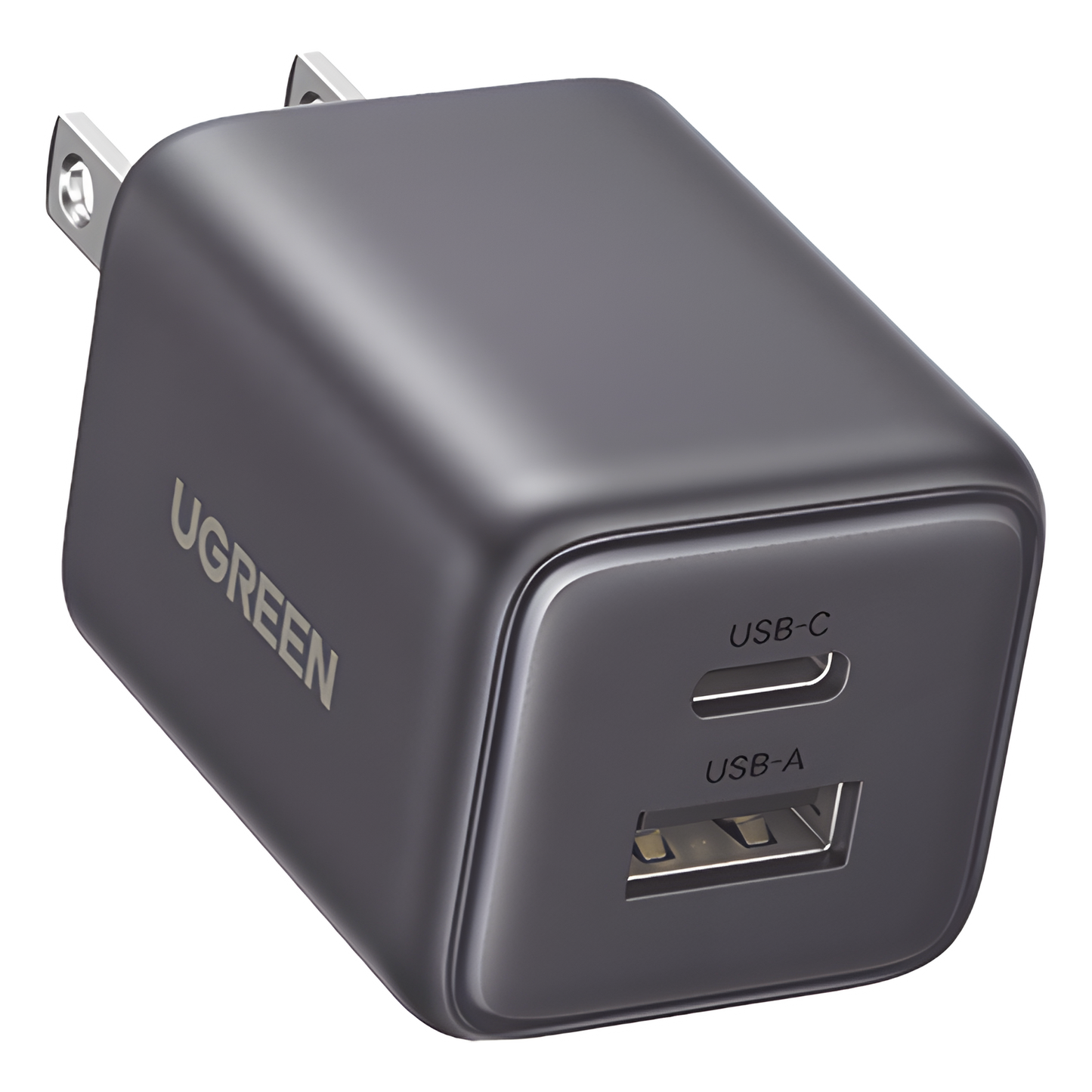 Cargador rápido GaN 1A1C de 20 W y 2 puertos