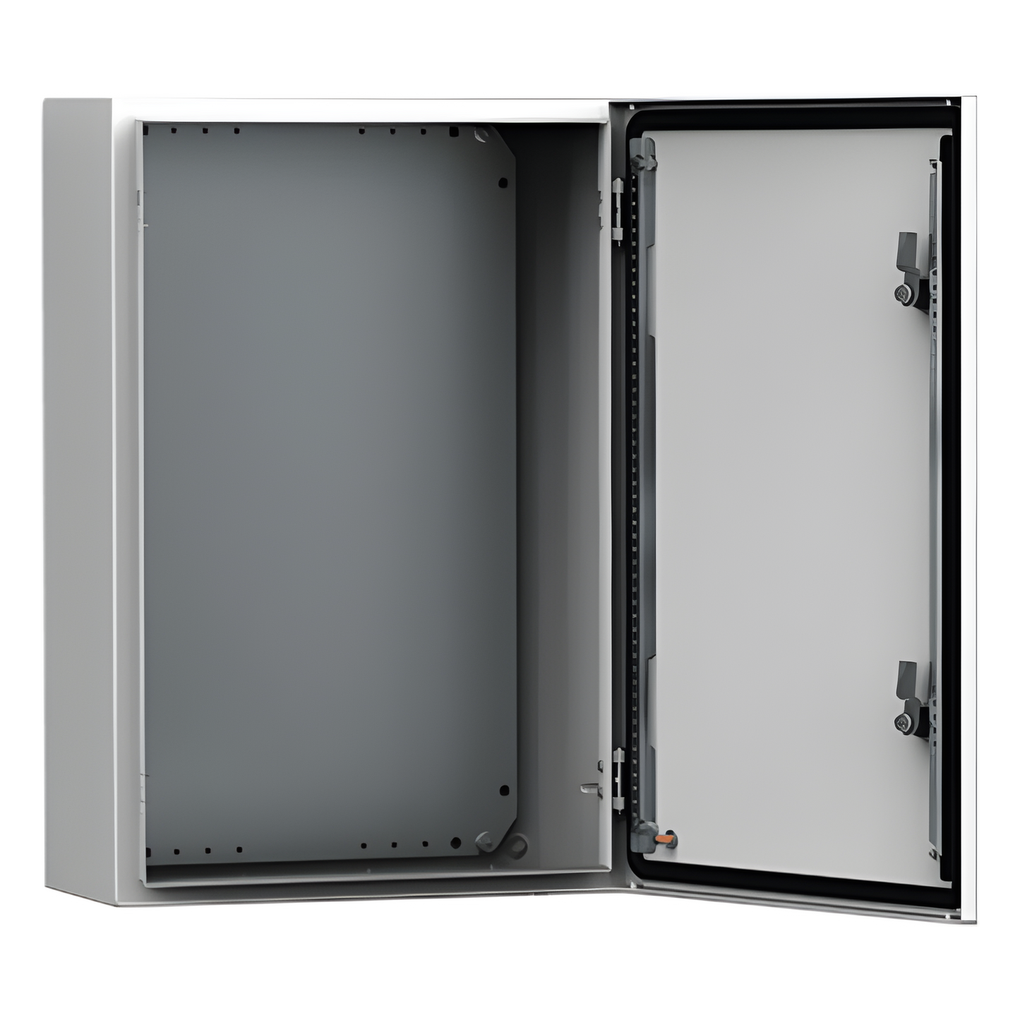 Gabinete de Uso Exterior MAS 600 x 400 x 210 mm (23.62 x 15.75 x 8.27 in) / NEMA 4/12/13 / IP66 / IK10 / Acero Dulce 1.5 mm / Platina de Montaje Incluida / Color Gris Claro