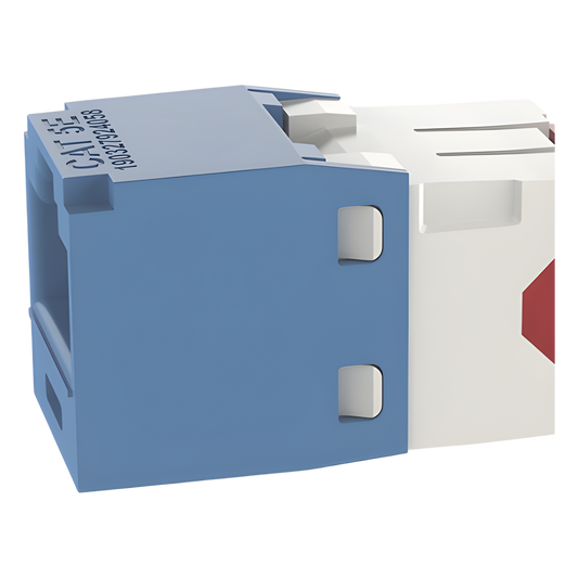 Conector Jack RJ45 Estilo TG, Mini-Com, Categoría 5e, de 8 Posiciones y 8 Cables, Color Azul