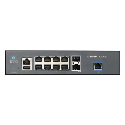 Switch inteligente cnMatrix EX2010 capa 3 de 13 puertos (8 Ethernet Gigabit, 2 SFP, 1 consola, 1 MNGMT, 1 USB) administración desde la Nube