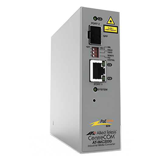 Convertidor de medios industrial PoE+ de 10/100/1000 RJ45 Gigabit - 100X/1000X SFP