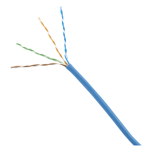 Bobina de Cable UTP 305 Metros (1000 Pies) de Cobre, Azul, Categoría 6 (24 AWG), 1000Mbps, LSZH (Bajo Humo, Cero Halógenos), de 4 Pares