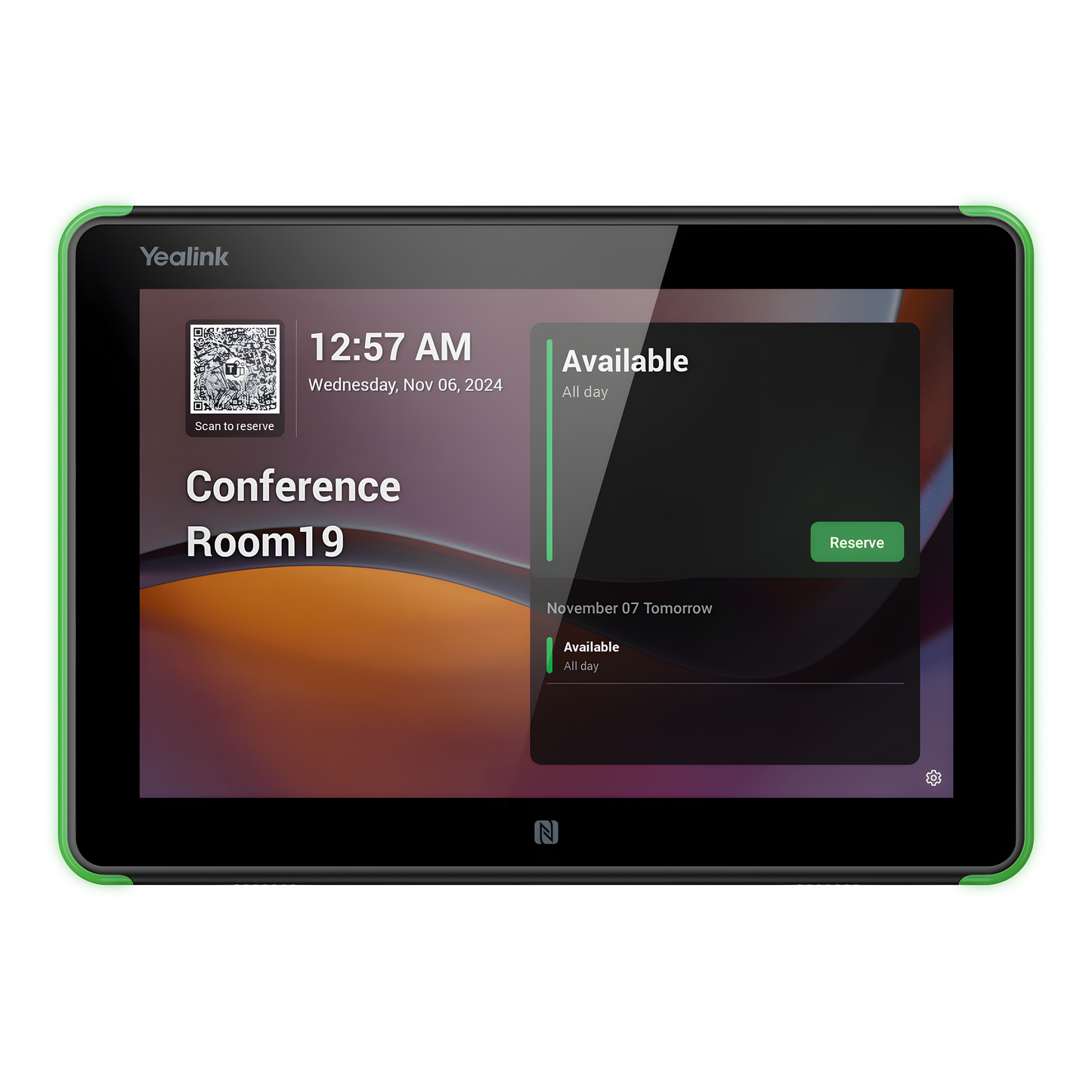 Panel Touch Para Programación De Salas De Reuniones Todo En Uno Con Indicadores LED Laterales Moderno y Ultrafino