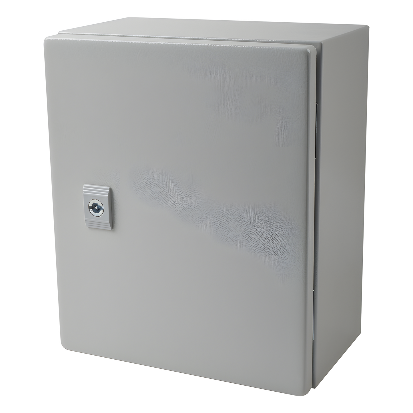 Gabinete de Acero IP66 Uso en Intemperie (250 x 300 x 150 mm) con Placa Trasera Interior Metálica y Compuerta Inferior Atornillable (Incluye Chapa y Llave T).