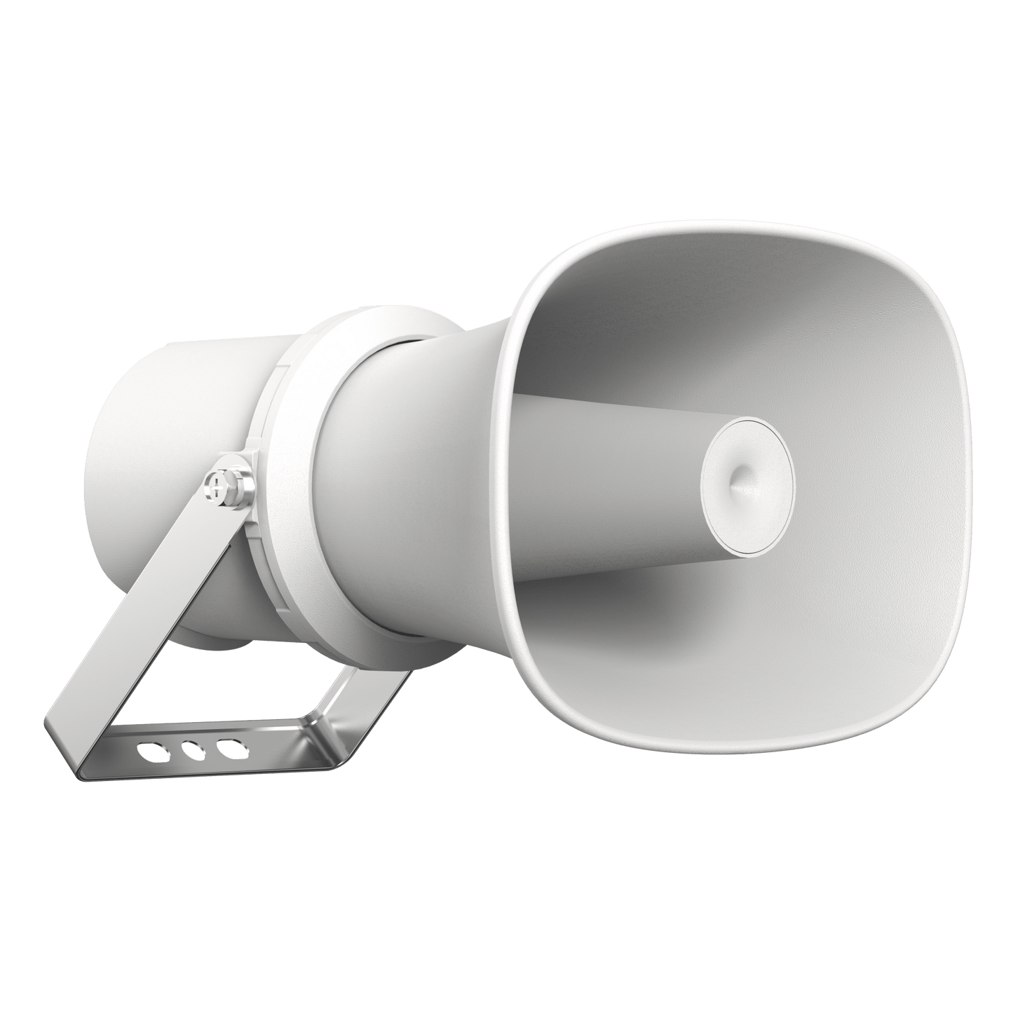 Bocina (Altavoz IP ) | Tipo Trompeta | 25 Watts | POE | Anti-corrosión | Metal | IK10 | Entrada de alarma | Voceo en tiempo real | Calendarización de audios | Síntesis de Voz (TTS)