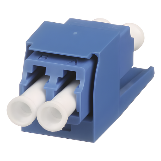 Módulo Acoplador LC Duplex, para Fibra Óptica Monomodo OS1/OS2, Tipo Mini-Com, Color Azul
