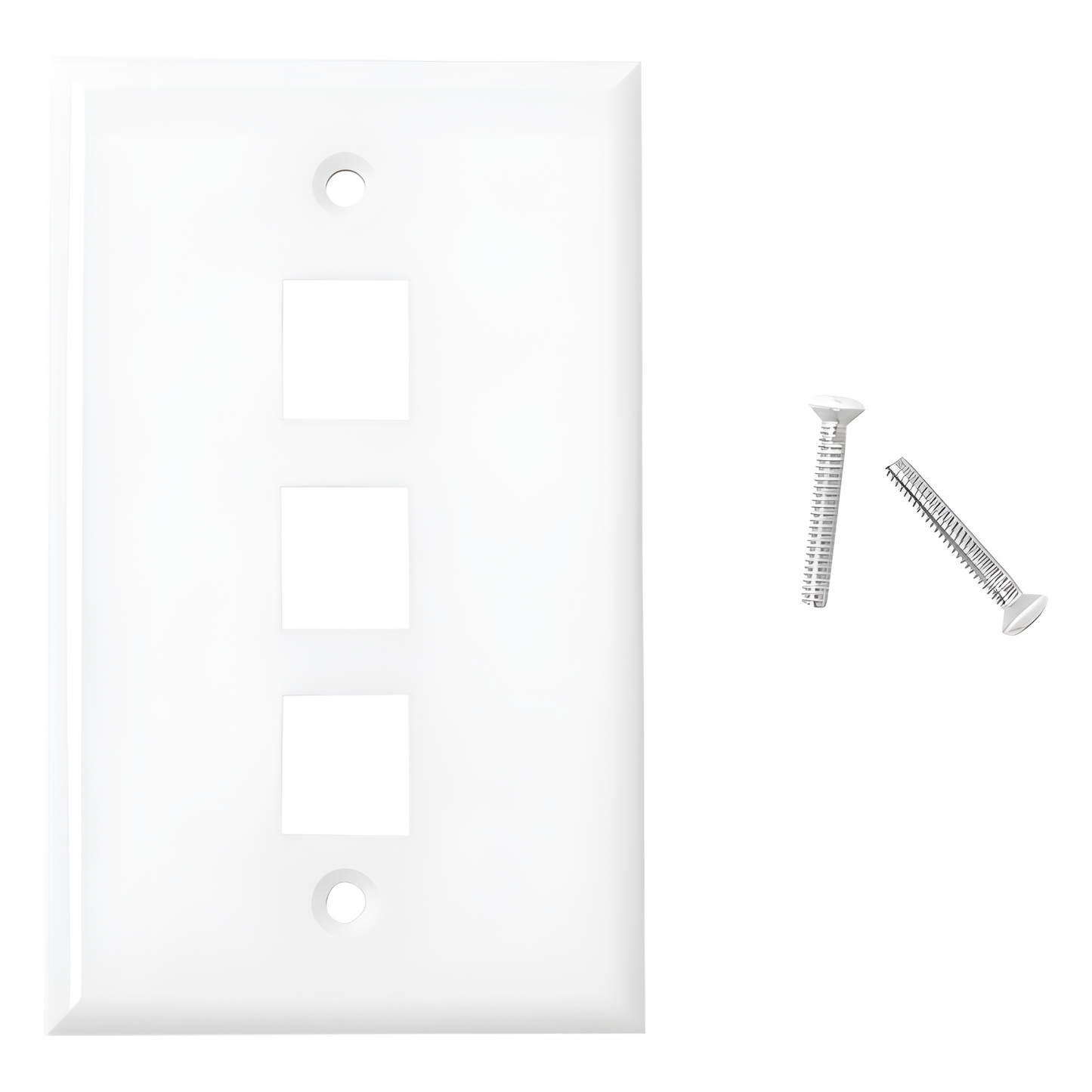 Placa de Pared de 3 Puertos, Keystone, Color Blanco