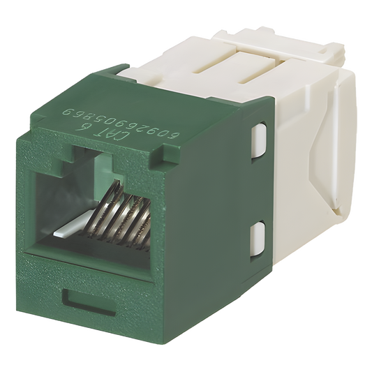 Conector Jack RJ45 Estilo TG, Mini-Com, Categoría 6, de 8 Posiciones y 8 Cables, Color Verde