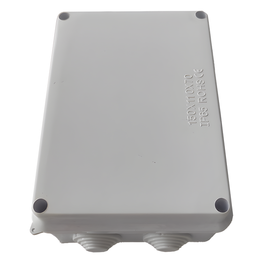 Caja de Derivación-Conexión para Exterior IP65 con 10 Entradas / 150 x 110 x 70 mm / Sellado Seguro con Empaque + 4 Tornillos / Resiste Agua, Polvo y Sol Directo