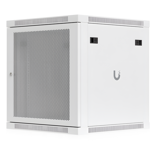 UACC Rack Cabinet 12U (598 x 600 mm) - Gabinete Cerrado para Montaje en Pared con Puerta Frontal Perforada, Totalmente Ensamblado con Ventiladores Integrados y Paneles Removibles