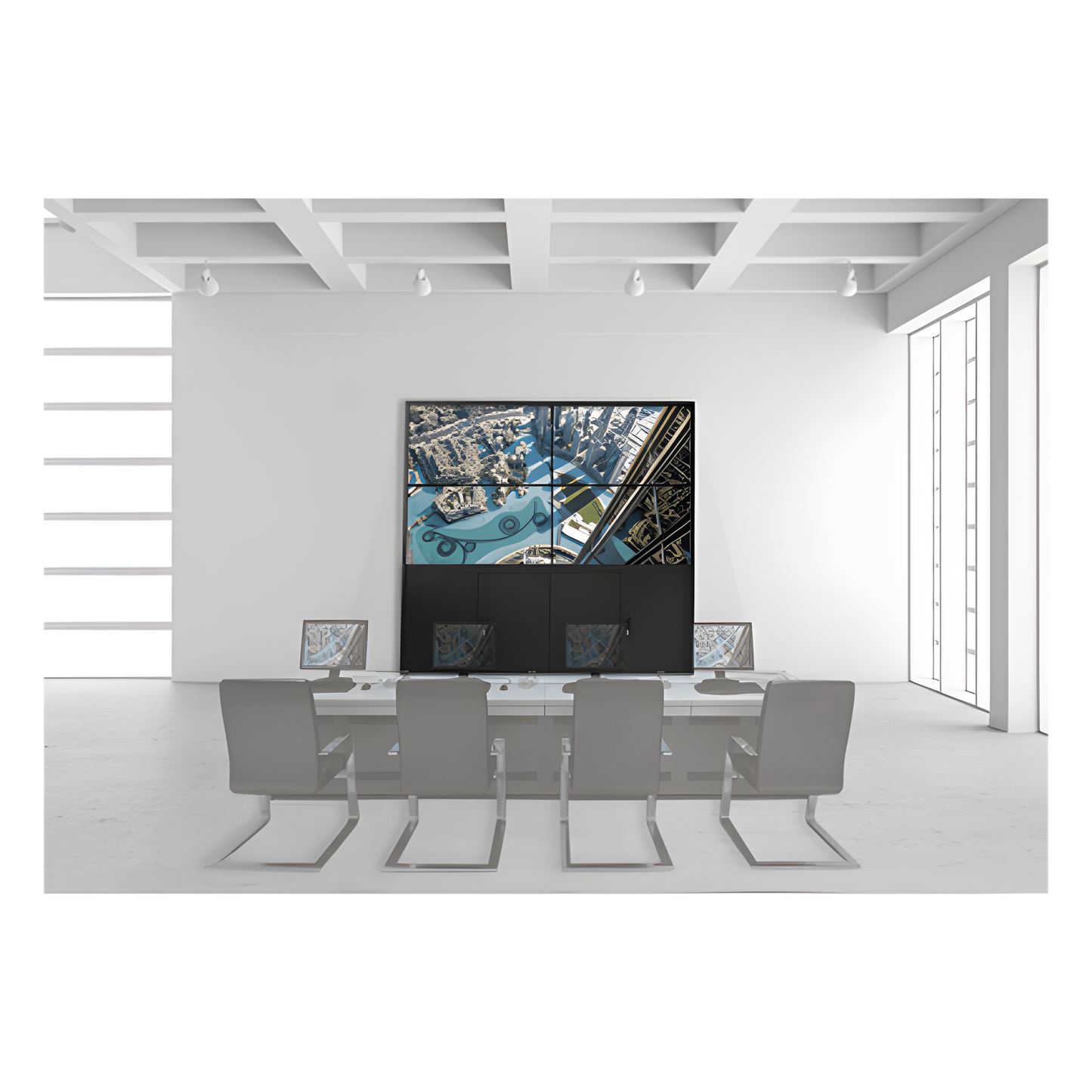 Kit Videowall 2X2 / Incluye 4 Pantallas de 55" / Decoder / Base de Piso / Accesorios de Instalación
