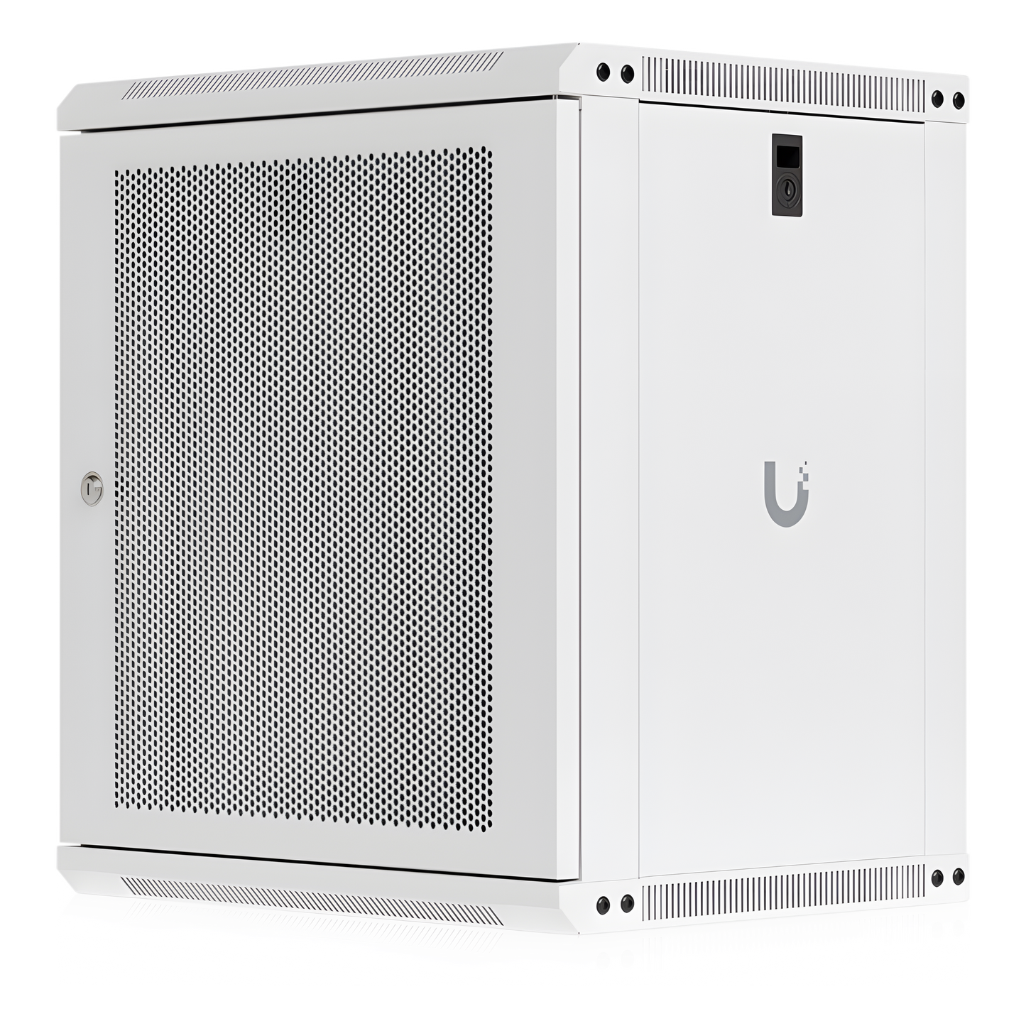 UACC Rack Cabinet 12U (550x 450 mm) - Gabinete Cerrado para Montaje en Pared con Puerta Frontal Perforada, Totalmente Ensamblado con Ventiladores Integrados y Paneles Removibles