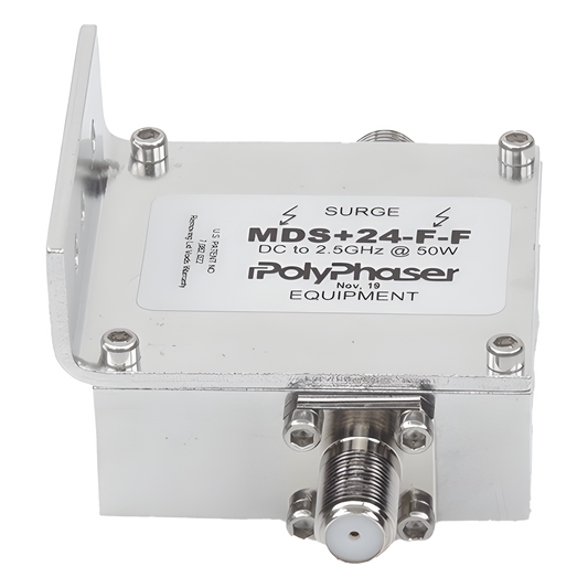 Protector RF Coaxial A 75 Ohms +24VDC Con Conector F Hembra De 300 MHz - 2.5 GHz