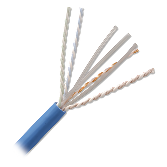 Bobina de Cable U/UTP de 4 Pares, Z-MAX, Cat6A, Soporte de Aplicaciones 10GBase-T, CMR (Riser), Color Azul, 305 Metros (1000 Pies)