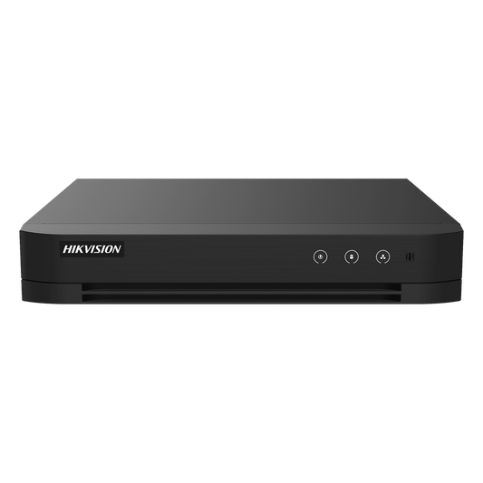 DVR 4 Canales TURBOHD + 4 Canales IP / 8 Megapixel (4K) / Audio Bidireccional / ACUSENSE / 1 Bahía de Disco Duro / Salida de Video en Full HD / H.265+