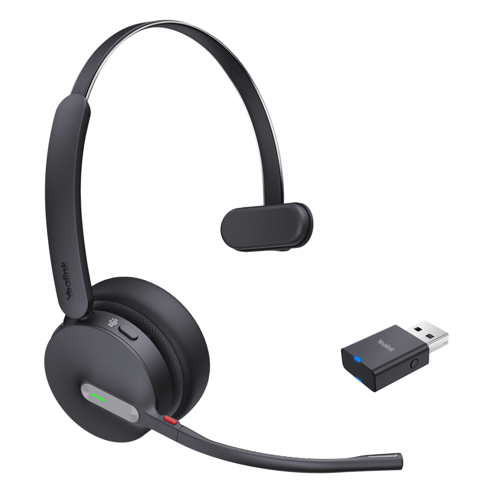 Diadema Inalámbrica WH64 Hybrid Mono de Yealink con Certificación Teams y Busylight Integrado