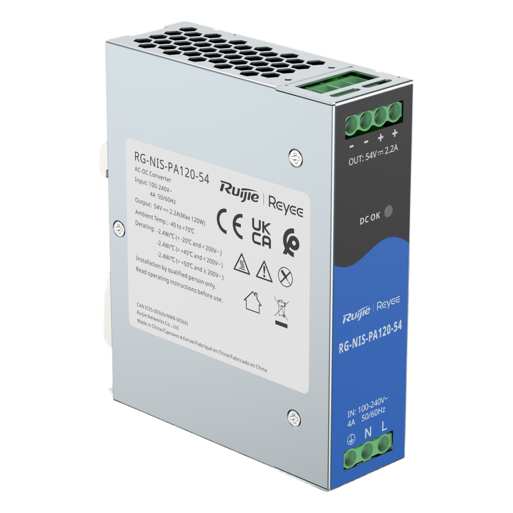 Fuente de Alimentación AC/DC 120W DIN-RAIL para Switch Industrial