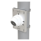 Montaje universal galvanizado para instalación de cámaras en poste 2" a 5" color gris galvanizado