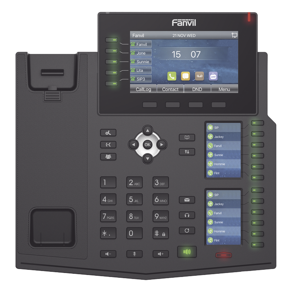 Teléfono IP Empresarial con Estándares Europeos, 20 lineas SIP con pantalla LCD a color, 60 teclas DSS/BLF, puertos Gigabit, IPv6, Opus , PoE/DC