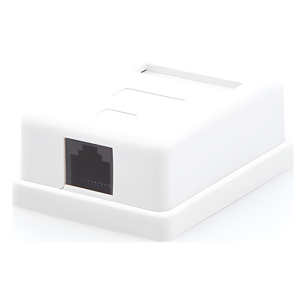 Caja de Pared con 1 Puerto Keystone, Incluye Jack Cat5e