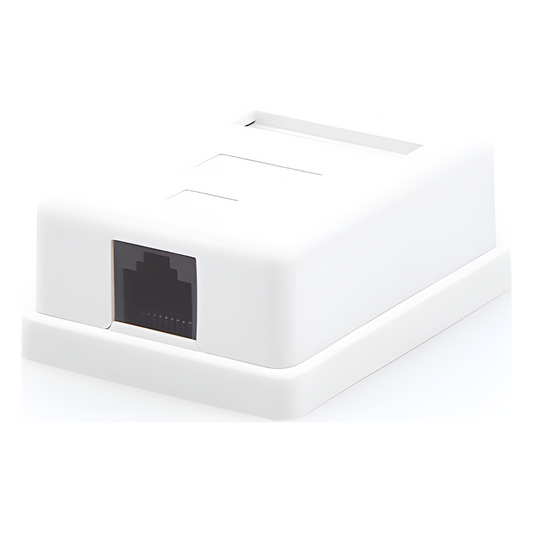 Caja de Pared con 1 Puerto Keystone, Incluye Jack Cat5e