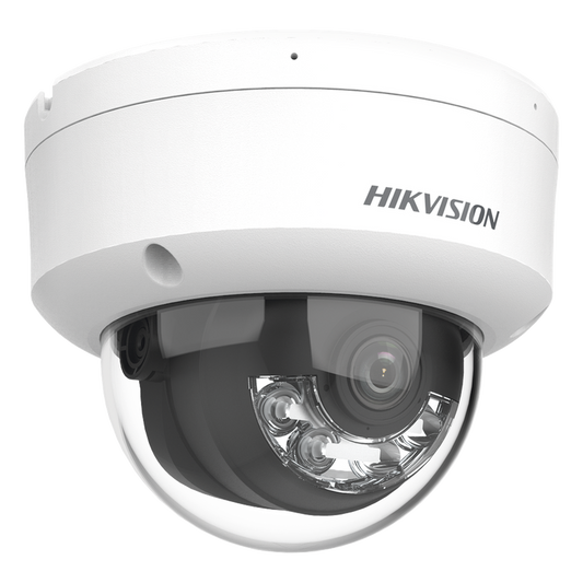 [Dual Light] Domo IP 8 Megapixel (4K) / Lente 2.8 mm / 30 mts IR + 30 mts Luz Blanca / Micrófono Integrado / Antivandálico IK08 / ACUSENSE Lite / Exterior IP67 / H.265 / PoE / Micro SD
