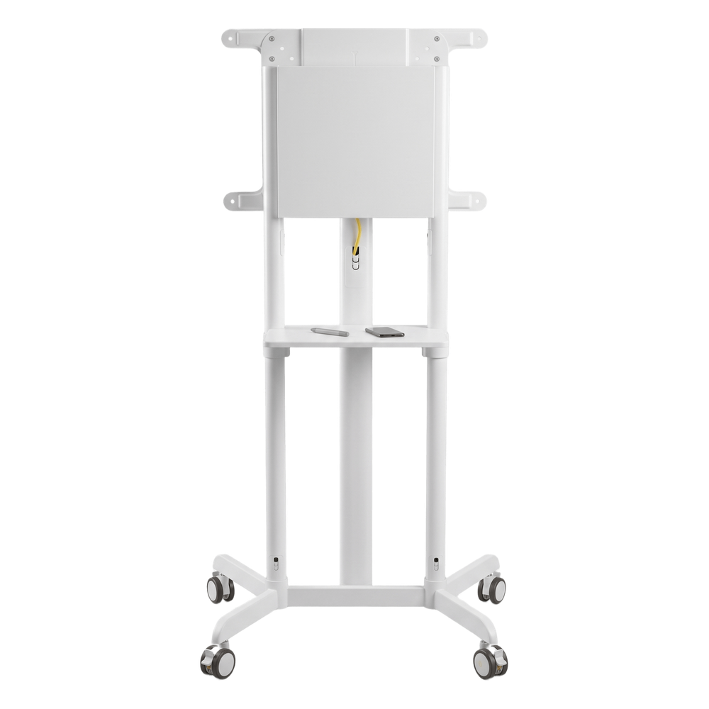 Soporte Móvil Rotativo para Pantalla 37"-70" / Rotación 0° a 90° / VESA 200x200 a 600x400 / Carga 70 kg / Ruedas con Bloqueo / Color Blanco