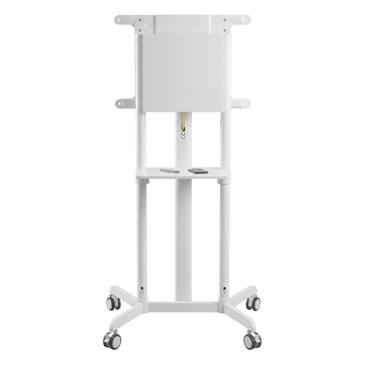 Soporte Móvil Rotativo para Pantalla 37"-70" / Rotación 0° a 90° / VESA 200x200 a 600x400 / Carga 70 kg / Ruedas con Bloqueo / Color Blanco