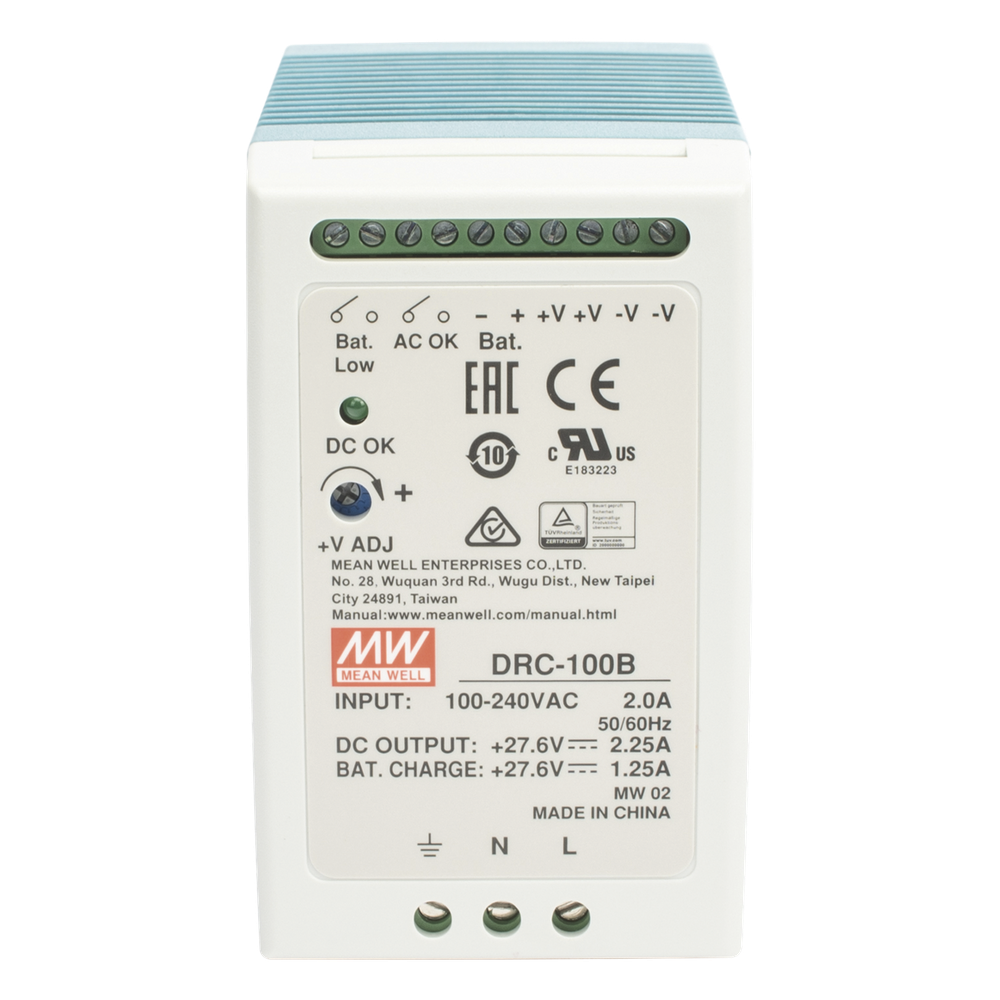 Fuente de poder Riel Din 24V, 100W con Cargador de Bateria