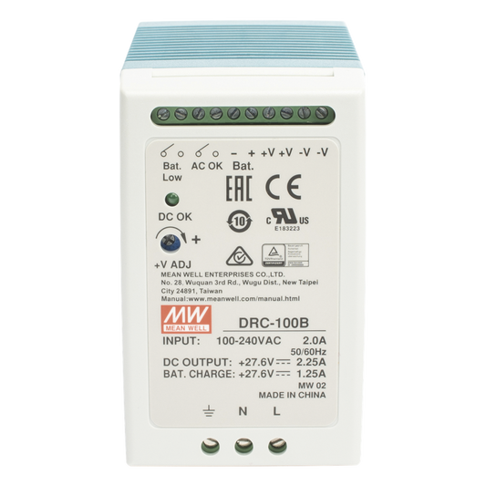 Fuente de poder Riel Din 24V, 100W con Cargador de Bateria