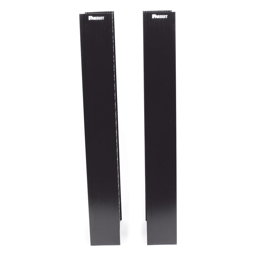Organizador Vertical NetRunner, Sencillo (Solo Frontal), Para Rack Abierto de 45 Unidades, 4.9in de Ancho, Color Negro