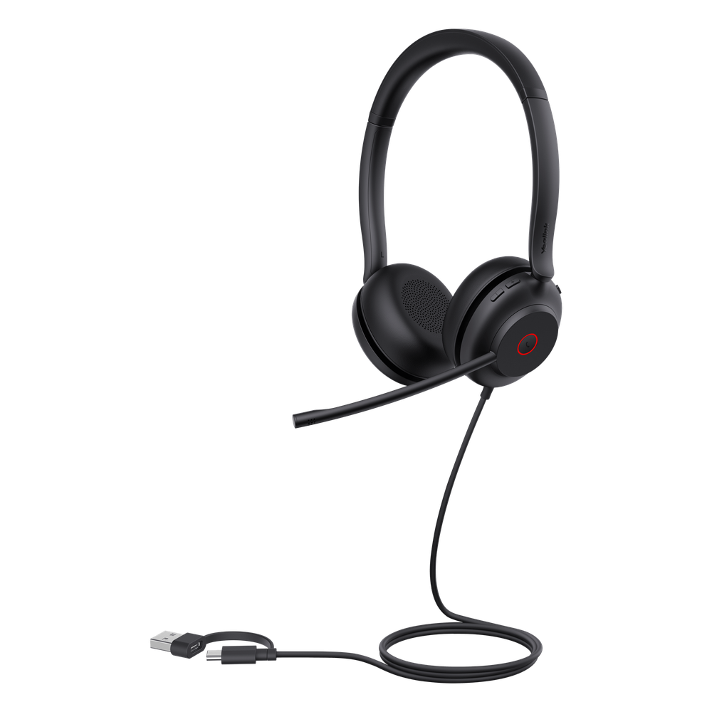 Diadema Alámbrica UH35 Dual de Yealink USB-C/A Compatible con Teléfonos IP Yealink y Computadoras