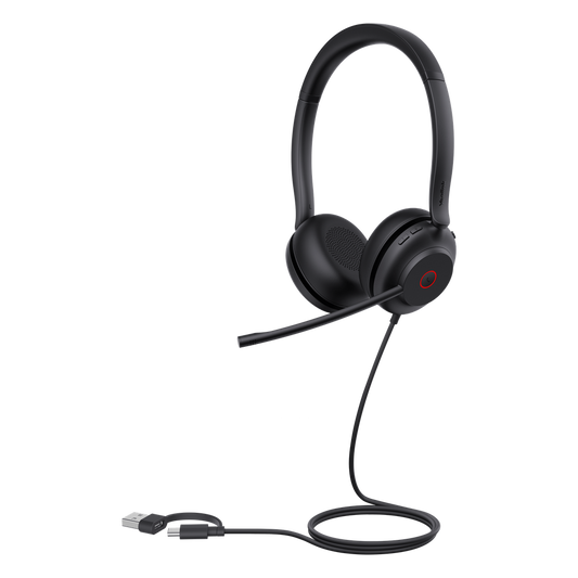 Diadema Alámbrica UH35 Dual de Yealink USB-C/A Compatible con Teléfonos IP Yealink y Computadoras