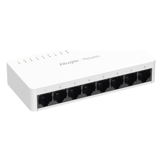 Switch no administrable, Visible en la Topología de la Nube, con 8 puertos 10/100 Mbps