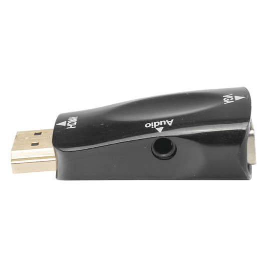 Adaptador (Convertidor) HDMI a VGA  / HDMI Macho a VGA Hembra / Resolución 1920x1080 @ 60Hz  / Adaptador de Audio de 3.5 mm / Chapado en Níquel