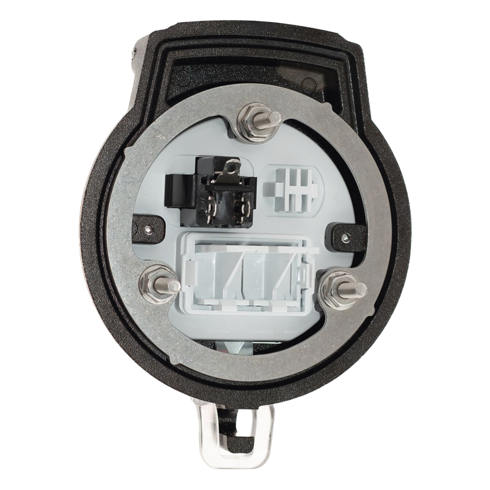 Dispositivo Circular de Puertos de Acceso a Datos, Con Dos Espacios Para Módulos Mini-Com y Un Receptáculo NEMA 5-15R, Protección IP66, de 3" de Diámetro