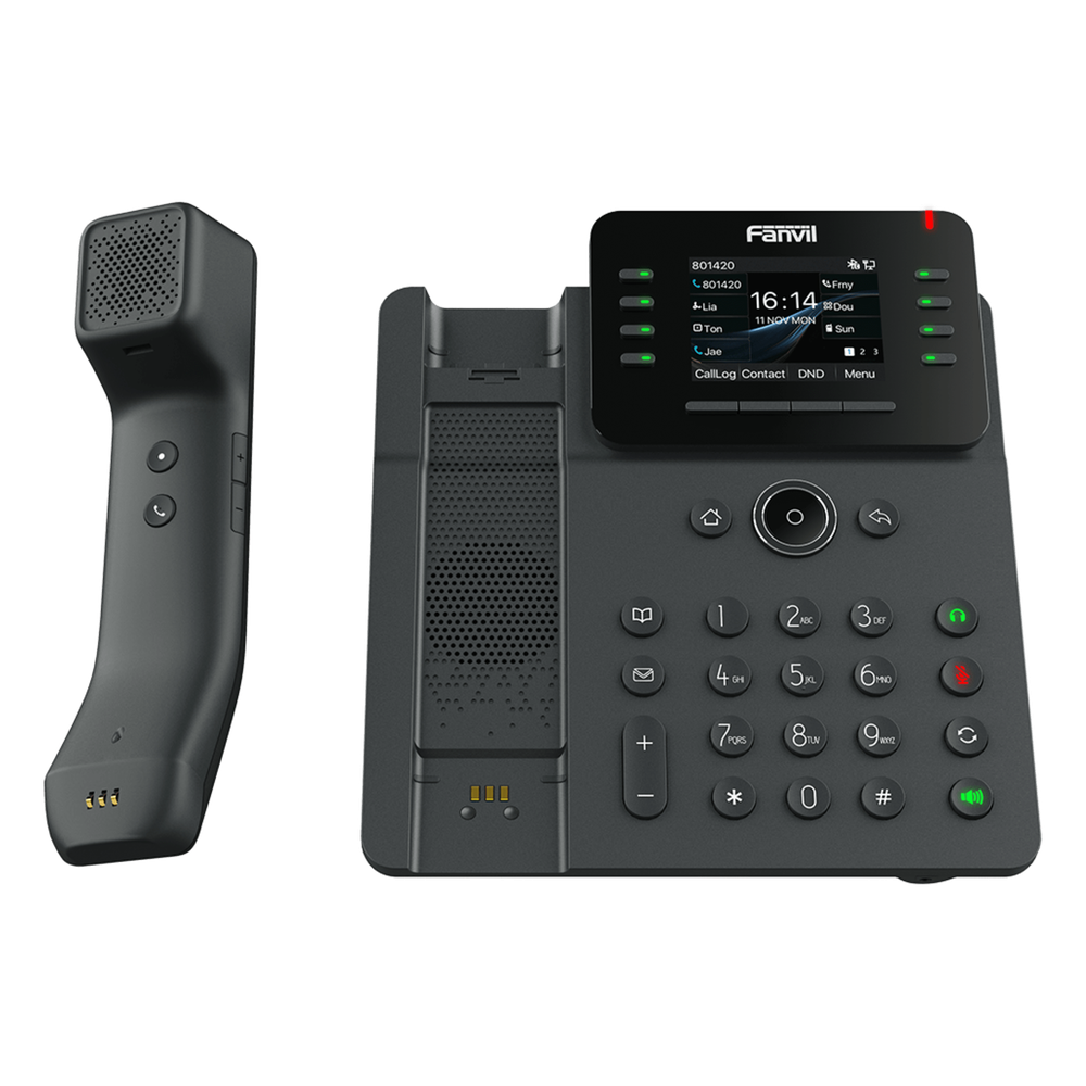 Teléfono IP / Handset Inalámbrico Bluetooth / 12 Líneas SIP / Pantalla IPS Táctil 2.8" HD / Conferencia 6 Vías / Puertos Gigabit / PoE 802.3af / OpenVPN / Hot Desking