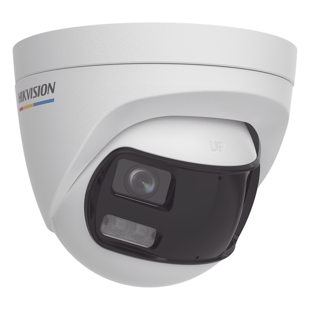 [ColorVu + Panoramica + Dual Light] Turret TURBOHD 3K (5 Megapixel) / Micrófono Integrado / Visión 180° / Imagen a Color 24/7 / 40 mts Luz Blanca + 40 mts IR / Exterior IP67 / WDR