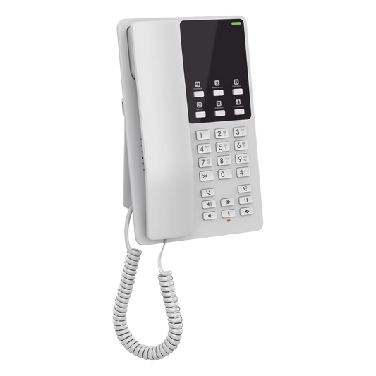 Teléfono IP Hotelero Wi-Fi, 2 líneas SIP con 2 cuentas, codec Opus, IPV4/IPV6, color blanco, con gestión en la nube GDMS