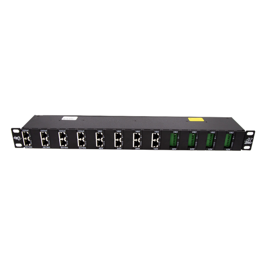 Gabinete de 24 Canales para Montaje en Rack, Compatible con el Módulo de protección DTK-NETMS