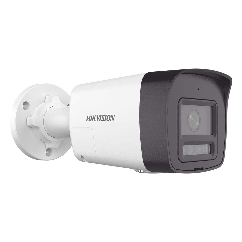 [PROTECCIÓN ACTIVA] Bala IP 4 Megapixel / Lente 2.8 mm / Dual Light (30 mts IR + 20 mts Luz Blanca)  / Audio de Dos Vías /  Luz Intermitente y Alerta de Audio / Micrófono Integrado / ACUSENSE Lite / Exterior IP67 / H.265 / PoE