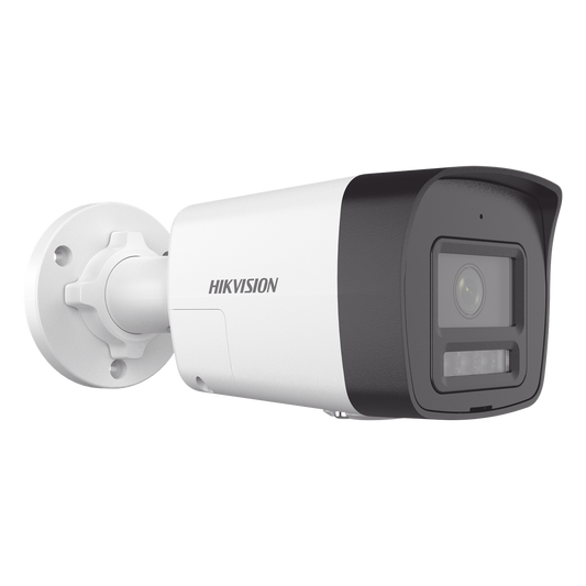 [PROTECCIÓN ACTIVA] Bala IP 4 Megapixel / Lente 2.8 mm / Dual Light (30 mts IR + 20 mts Luz Blanca)  / Audio de Dos Vías /  Luz Intermitente y Alerta de Audio / Micrófono Integrado / ACUSENSE Lite / Exterior IP67 / H.265 / PoE