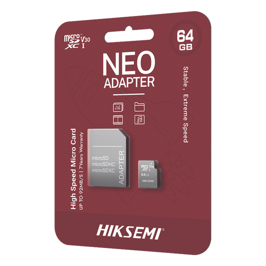 Memoria microSD con Adaptador / 64 GB / Clase 10 / NAND TLC / 92 MB/s Lectura / Multipropósito